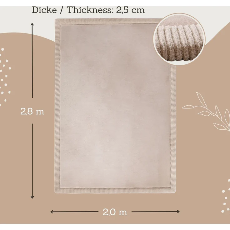 Hakuna Matte Wolkenweicher Kinderteppich | Beige 280x200x2,5cm – Bild 3