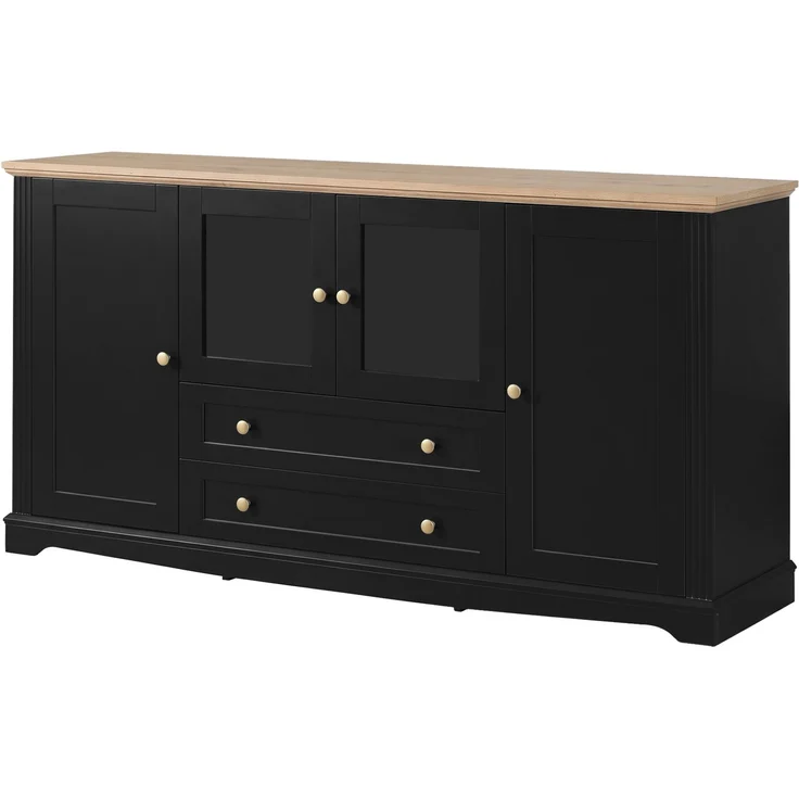 Sideboard 160 x 40 x 80,5 cm mit Glastüren, Schubladen und App-steuerbarer LED-Beleuchtung – Bild 10