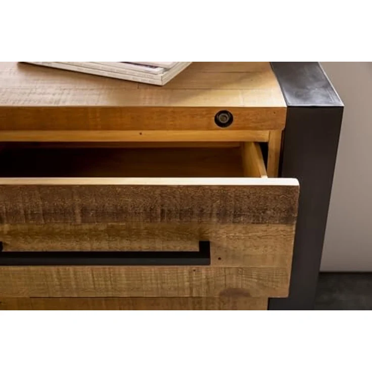 riess-ambiente Sideboard THOR 195cm vintage braun / schwarz (Einzelartikel, 1 St), Wohnzimmer · Massivholz · Metall · Kommode · Industrial Design – Bild 7