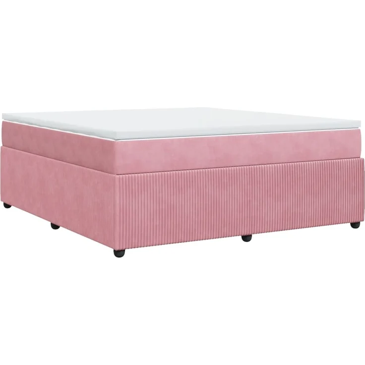 vidaXL Boxspringbett mit Matratze Rosa 180x200 cm Samt 3285661 – Bild 9