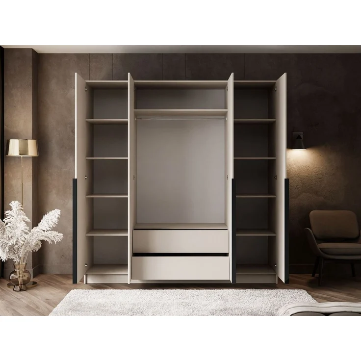 Lookway Kleiderschrank AUREL 4D KASCHMIR Drehtürenschrank – Bild 3