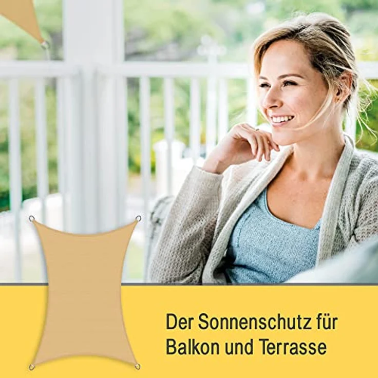 Sol Royal SolVision HS9 - Sonnensegel rechteckig 4x5 m HDPE Atmungsaktiv & UV Schutz Sonnenschutz für Terrasse, Balkon, Pool und Garten – Sonnensegel 400x500 cm Schattennetz Sand – Bild 11