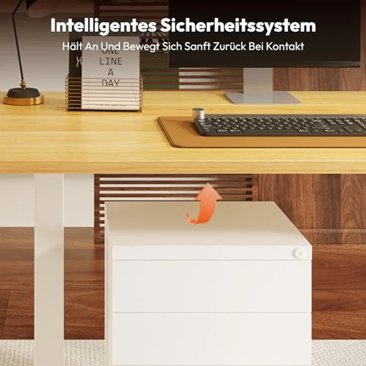 SANODESK Elektrisch Höhenverstellbarer Schreibtisch 180x80 cm – Ergonomischer Steh-Sitz Tisch mit Memory-Funktion für Homeoffice und Heimbüro, ahorn, Computertisch, Standing Desk – Bild 8