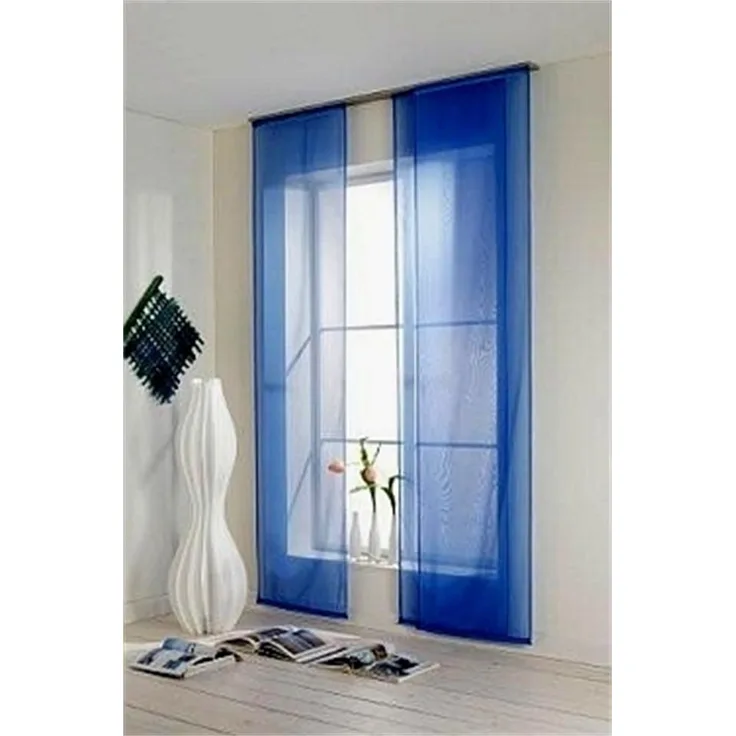 Flächenvorhang Voile navy 300cm - Farbe: Navy, Höhe (cm): 300