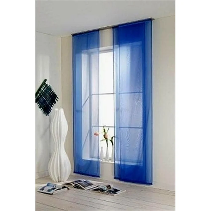 Flächenvorhang Voile navy 300cm - Farbe: Navy, Höhe (cm): 300