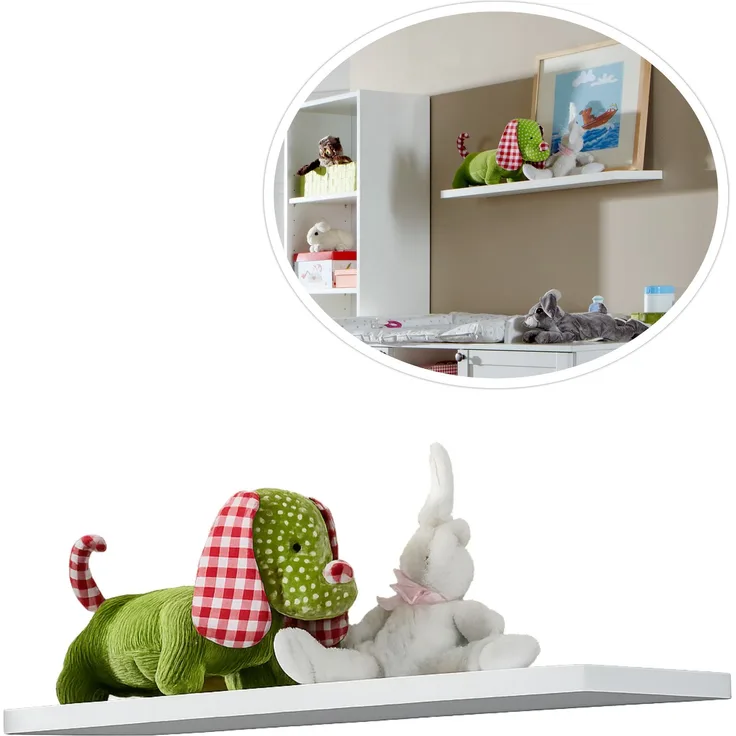 Babyzimmer-Set Zubehör: Wandboard, Hängeregal B78/H3/T25 cm, Landhausstil Weiß
