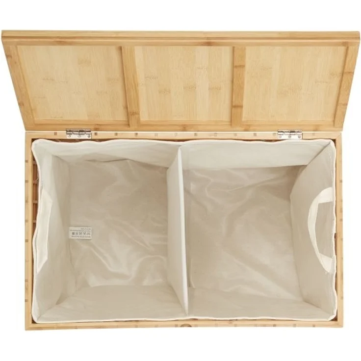 Bambus Wäschesammler mit 2 Fächern – Bild 6