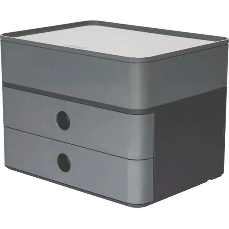 SMART-BOX PLUS ALLISON Schubladenbox mit Utensilienbox - stapelbar, 2 Laden, dark grey/granite grey