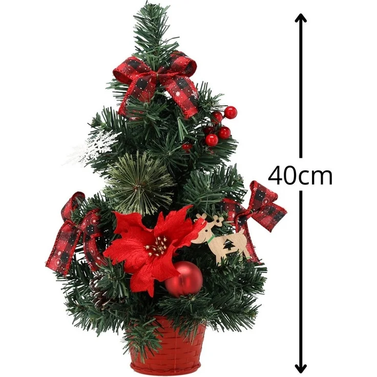 Sarcia. eu Künstlicher Weihnachtsbaum Künstlicher Weihnachtsbaum 40cm mit Stern Bethlehem geschmückt klein – Bild 3