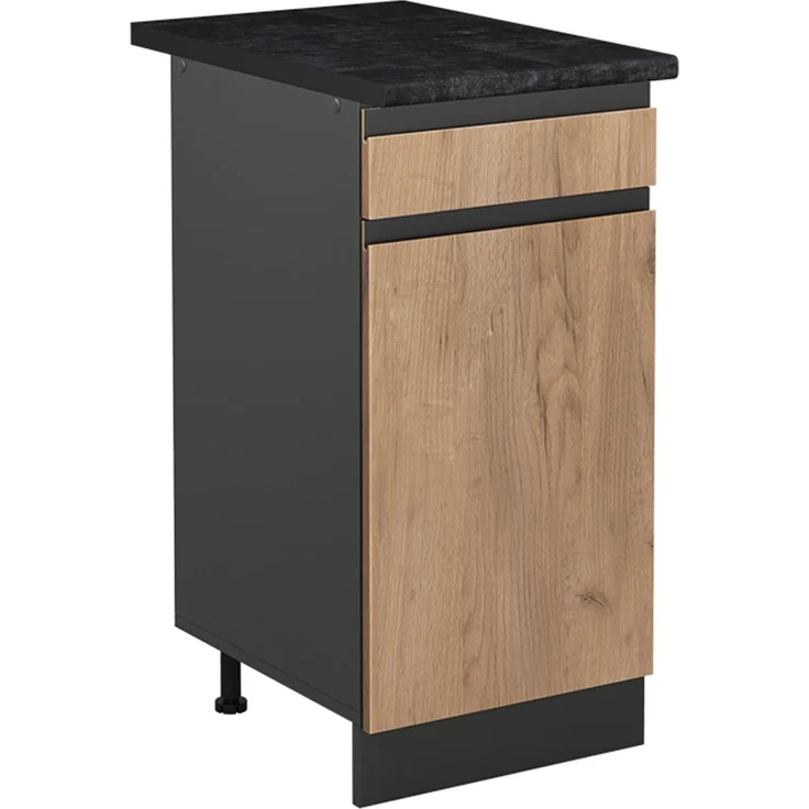 Küchenunterschrank R-Line Goldkraft Eiche/Anthrazit 40 cm Arbeitsplatte Anthrazit Vicco – Bild 1