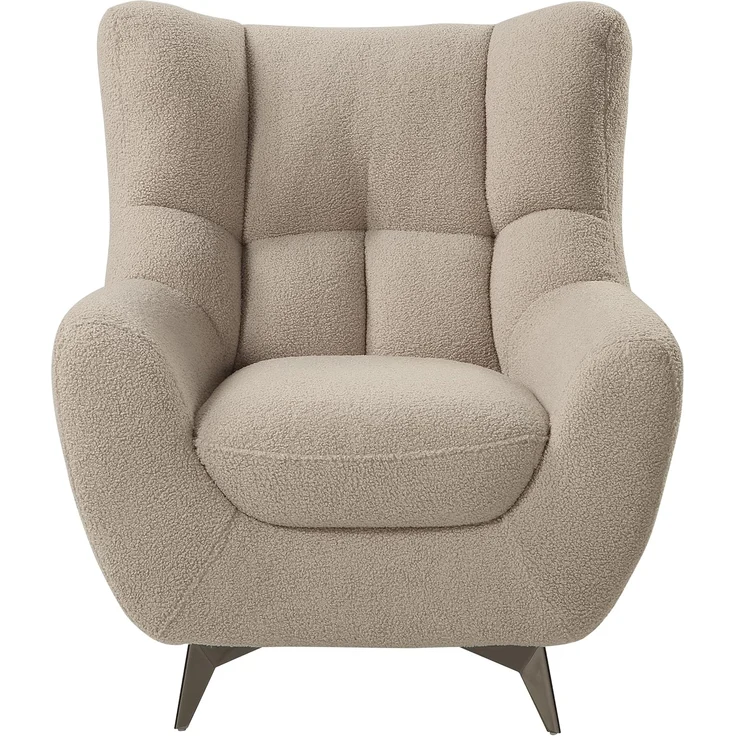 ATLANTIC home collection Sessel Shawn, mit Federkern, trendy Bezug mit Teddyoptik – Bild 3