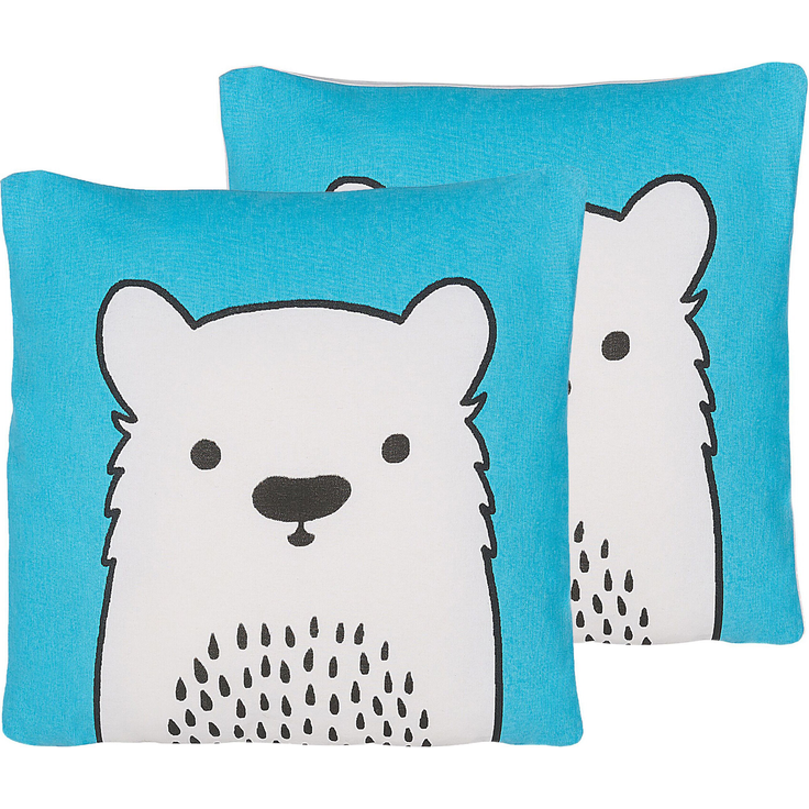 Kissen 2er Set Für Kinder WARANASI Baumwolle 45 x 45 cm Blau
