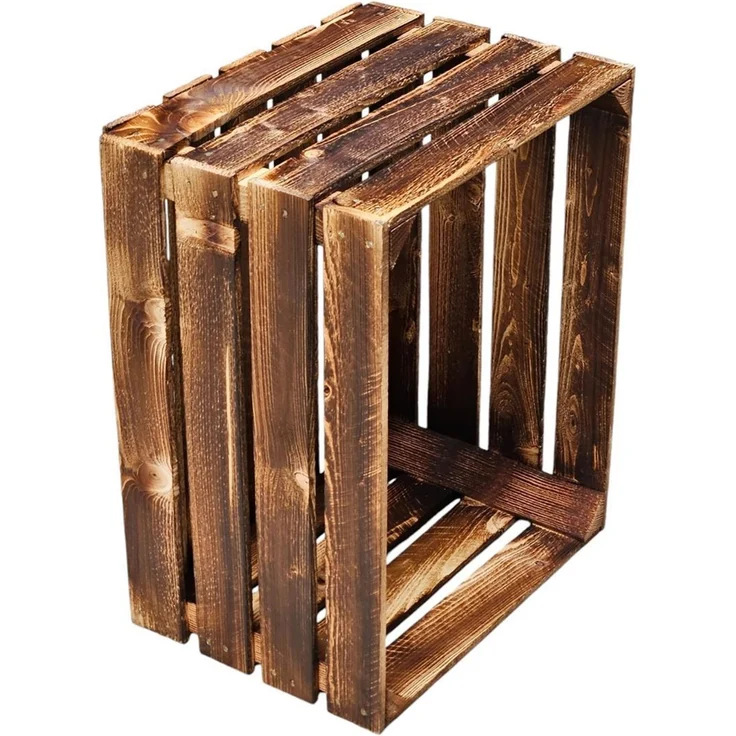 Holzkisten Weinkisten Kisten 4er Set Vintage Geflammt 50 x 40 x 30cm – Bild 8