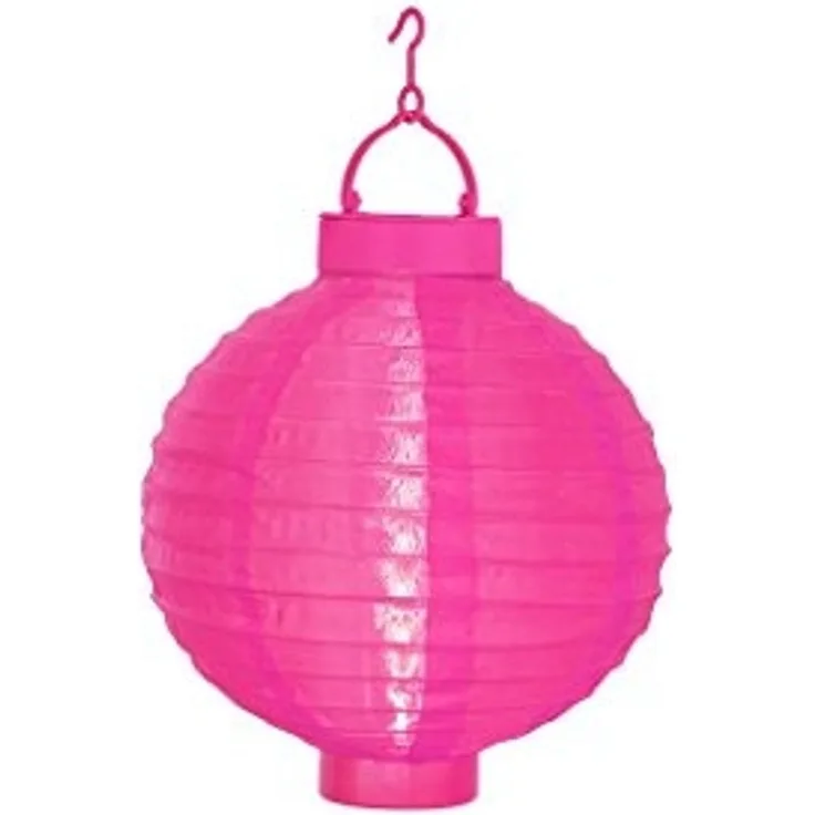 LED Solar-Lampion ,Festival', Dämmerungssensor, outdoor, 22cm, pink