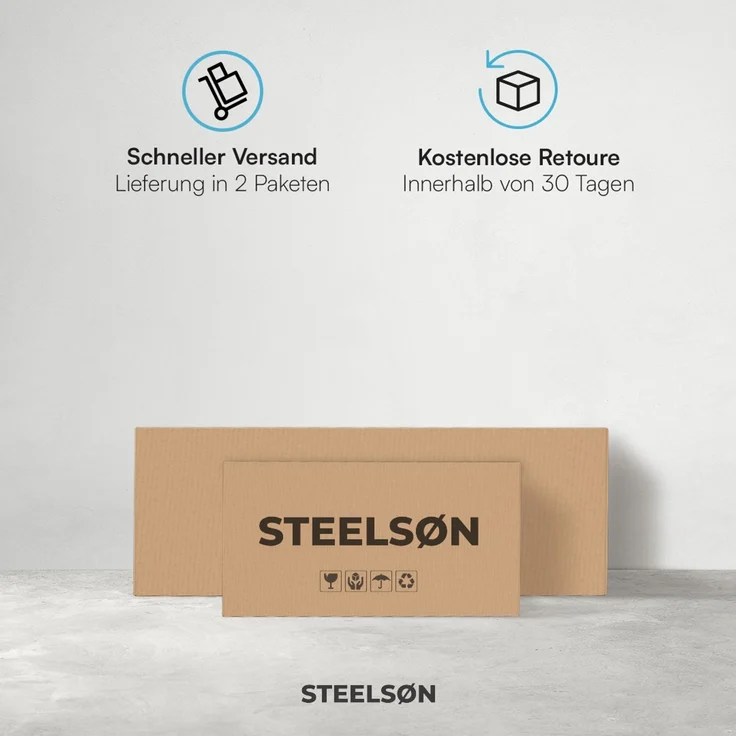 STEELSØN 'Regulus' Aktenschrank, Metall, hellgrau, 140x90x40cm, abschließbar, Metallschrank mit 4 Fächern, geeignet als Werkzeugschrank – Bild 10