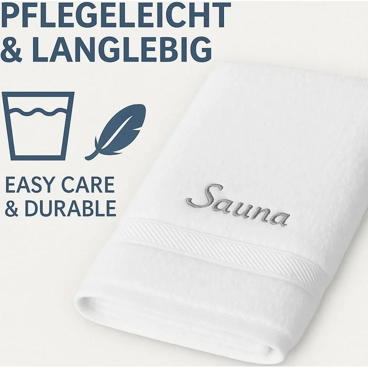 Betz Saunatuch Saunahandtuch Saunatücher France Größe 80x200 cm, 100% Baumwolle (Set, 1-St), extra groß und saugfähig – Bild 2