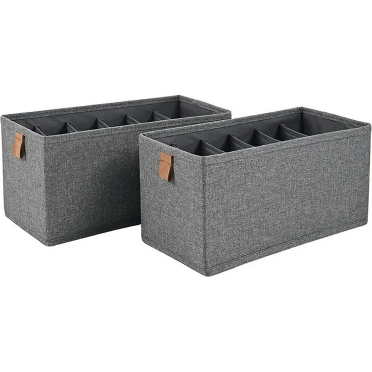 hausleben Organizer 2er Set Aufbewahrungsbox mit 6 Fächern, Faltbare Stoffbox 30x15x15cm – Bild 3