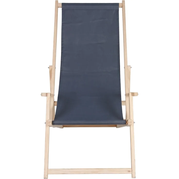 Sonnenliege Armlehne Anthrazit Strand Campingstuhl Holz klappbar Faltsitz Balkon – Bild 2