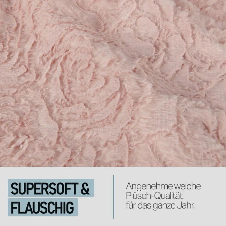 Bestlivings Kuscheldecke mit Kapuze 130 x 180 cm in Rose für Kinder und Erwachsene, TV-Decke, Sherpa Decke in Felloptik – Bild 3