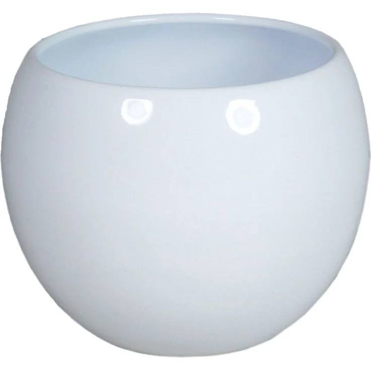 INNA-Glas Blumentopf Keramik Pflanztopf, Ø13cm, 9,5cm, weiß – Bild 2