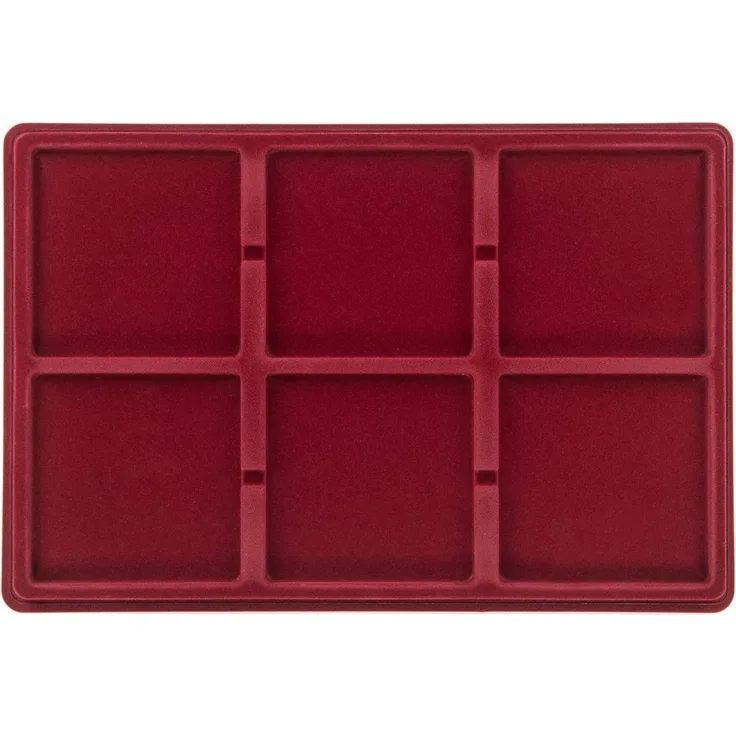 MC. Sammler Aufbewahrungsbox MC. Sammler Münztableau mit Schutzdeckel, Münzkoffer, Münzkassette, 6 Fächer - 95x95mm
