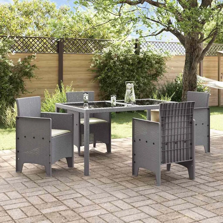 vidaXL Gartenstuhl 4 pcs Hellgrau 53 x 49 x 85 cm Polypropylen 847487 – Bild 3