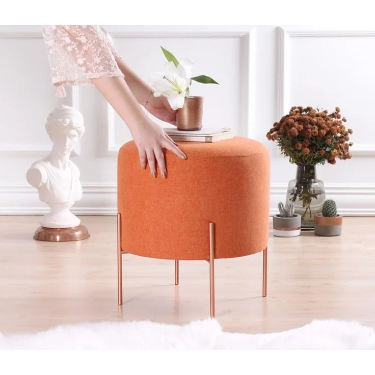 Hanah Home 'Copper 42 - Orange' Pouffe, Orange, 40 x 42 x 40 cm – Bild 4