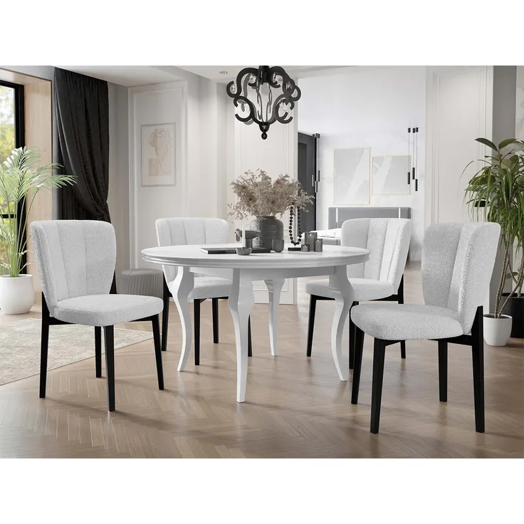 Essgruppe 'Diplodok-08' 120cm, Schwarz, Weiß Hochglanz/ Weiß