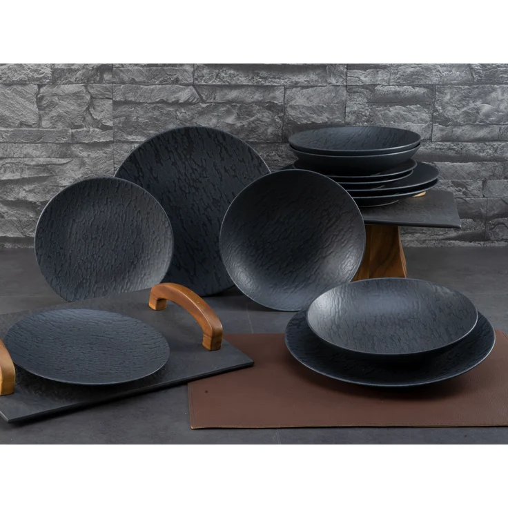 Schiefer Black, Tellerset 12-tlg (mo) – Bild 3