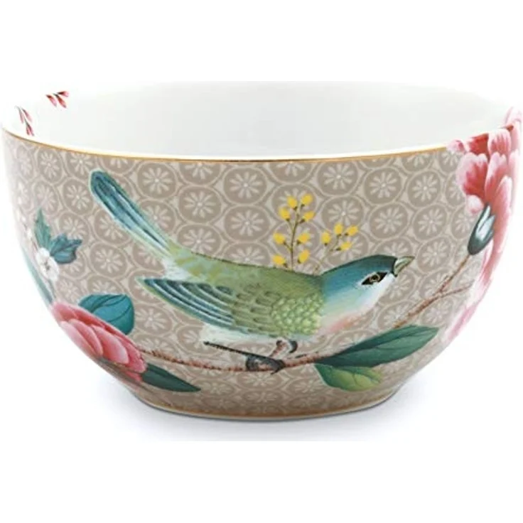 PiP Studio Schale Blushing Birds Bowl khaki 12 cm, Porzellan, (Bowls), Bowl Blushing Birds Khaki 12cm – Bild 1