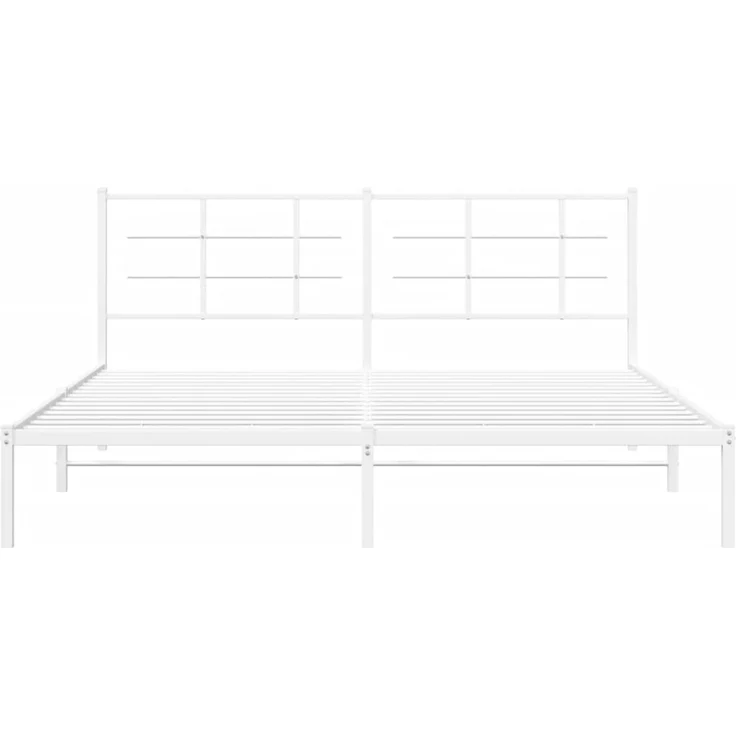Doppelbett, Bettgestell Modernen mit Kopfteil Metall Weiß 180x200 cm d779e – Bild 5