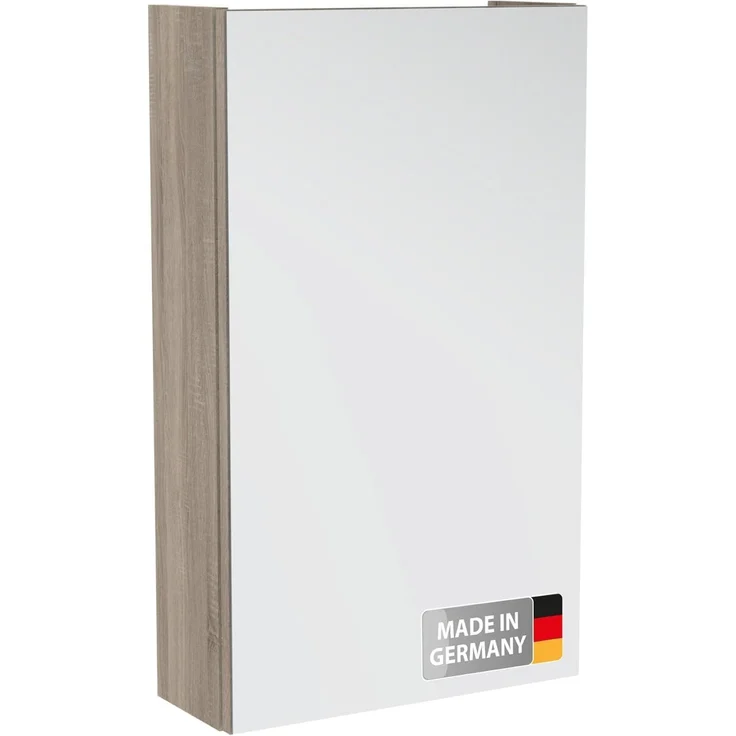 Fackelmann Easy Spiegelschrank in Hellbraun – 40 cm Breite, Dekor Sonoma Eiche, 1 Einlegeboden, Natürliches Design und praktischer Stauraum – Made in Germany
