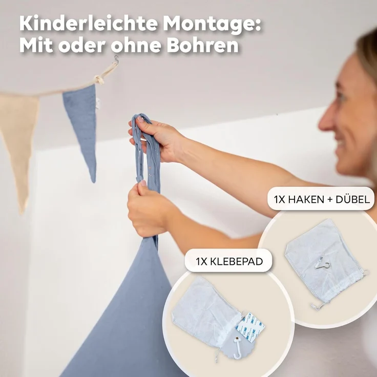 lilimaus Betthimmel Hochwertiger Baldachin Betthimmel Kinderzimmer, Gold Applikation, Stilvoller Baldachin für Baby- und Kinderzimmer – Bild 4