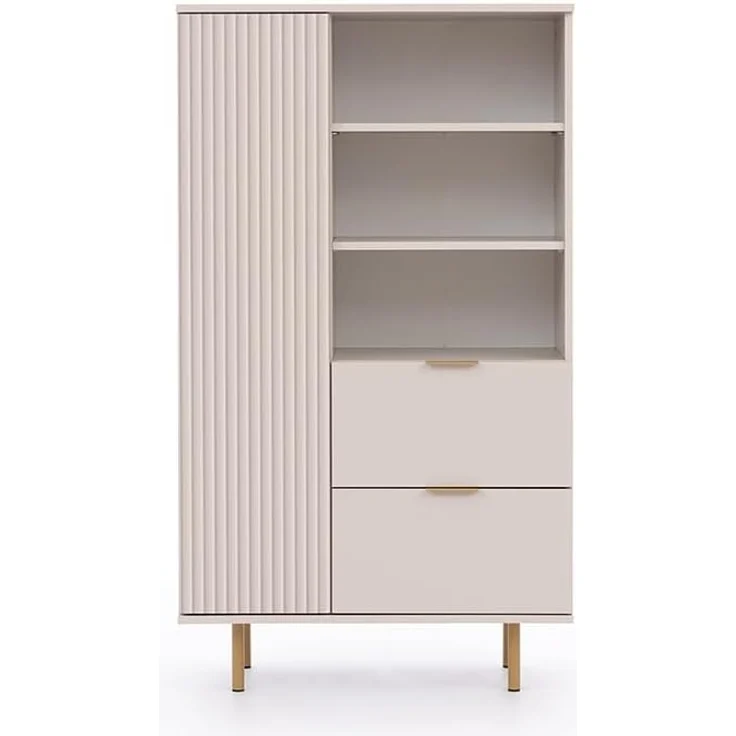 Lomadox Highboard NADOR-132, in Kaschmir, goldfarbene Metallgriffe und -füße – Bild 5