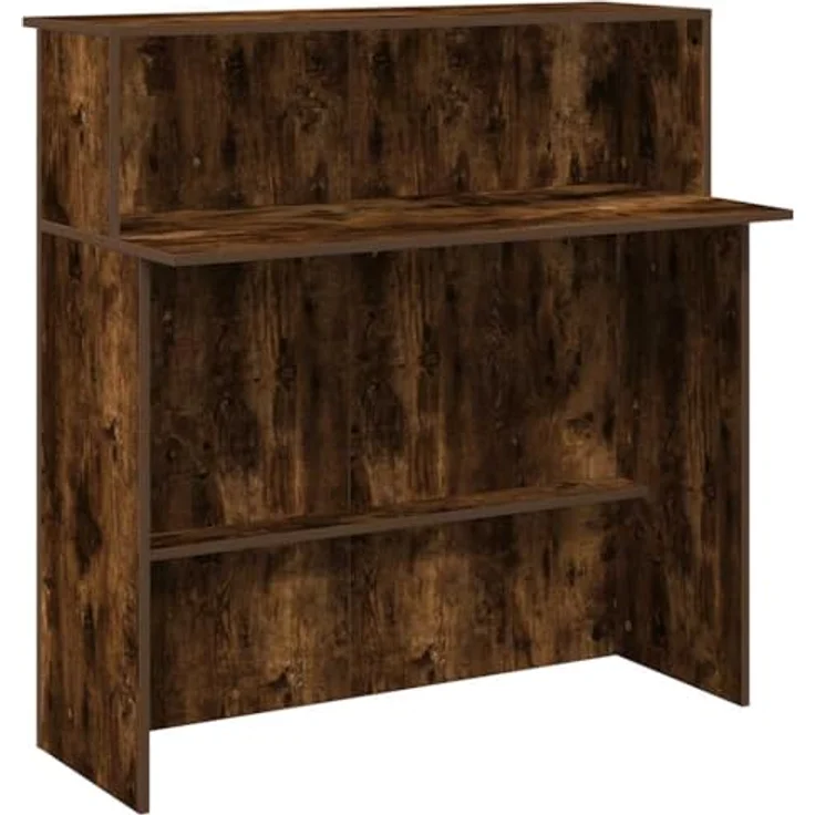 vidaXL Empfangstheke Räuchereiche 100x50x103,5 cm Holzwerkstoff 859028 – Bild 2