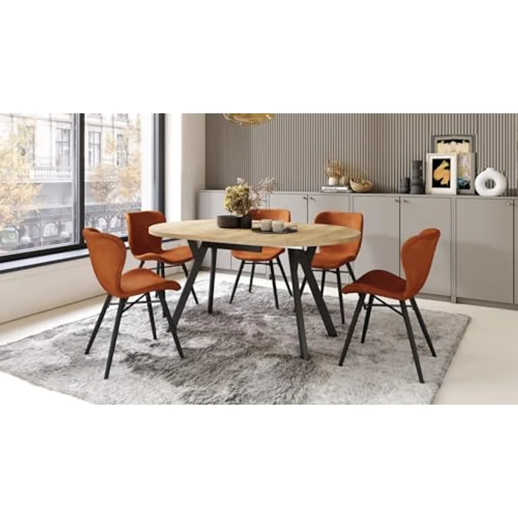 designimpex Esstisch Design Esstisch Aldo ausziehbar 90 cm bis 145 cm rund Esszimmer Tisch, Esstisch, Esszimmertisch, Tisch, Ausziehtisch, Küchentisch, Esszimmer – Bild 9