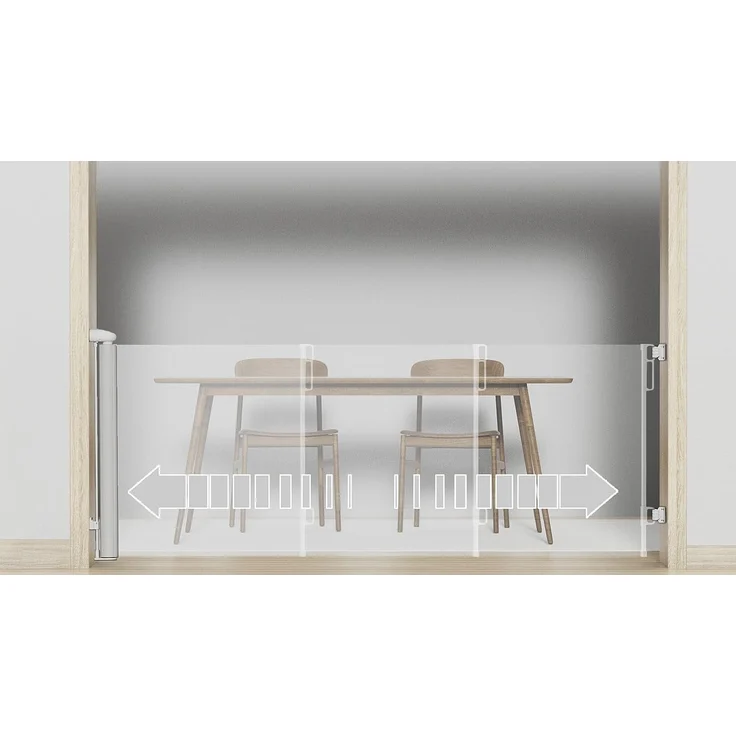 Carlo Milano Tür-Rollos: Ausziehbares Treppenschutzgitter, 13-180 cm, 85 cm hoch, grau (Türschutzgitter extra hoch, Treppenabsperrung, Kindersicherung) – Bild 4