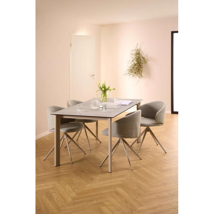 ACTONA GROUP Esstisch Palermo, Esstisch, Tischplatte grau Anista rau keramisch, 160x90x75cm – Bild 1