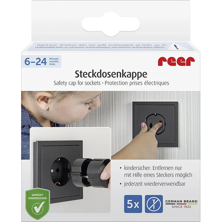 REER Steckdosenkappe schwarz 5 Stück – Bild 7