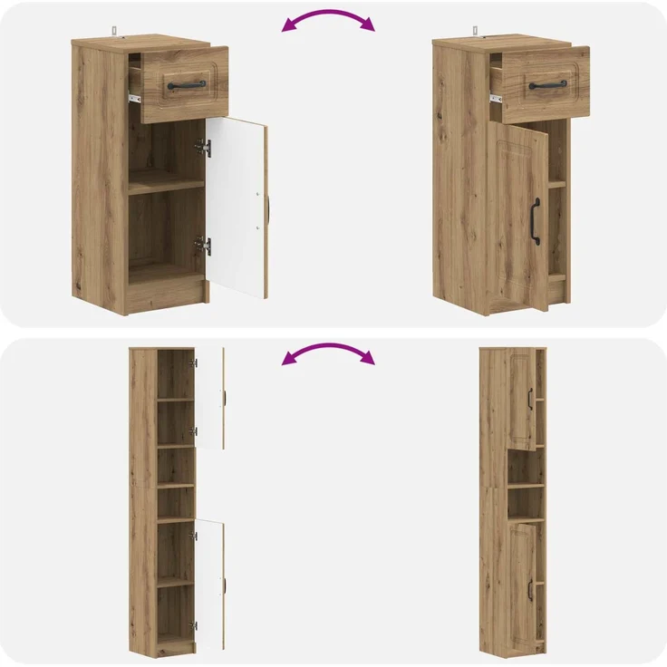 vidaXL 3-teiliges Badezimmer-Schranksystem UTRECHT Artisan-Eiche 3417899 – Bild 8