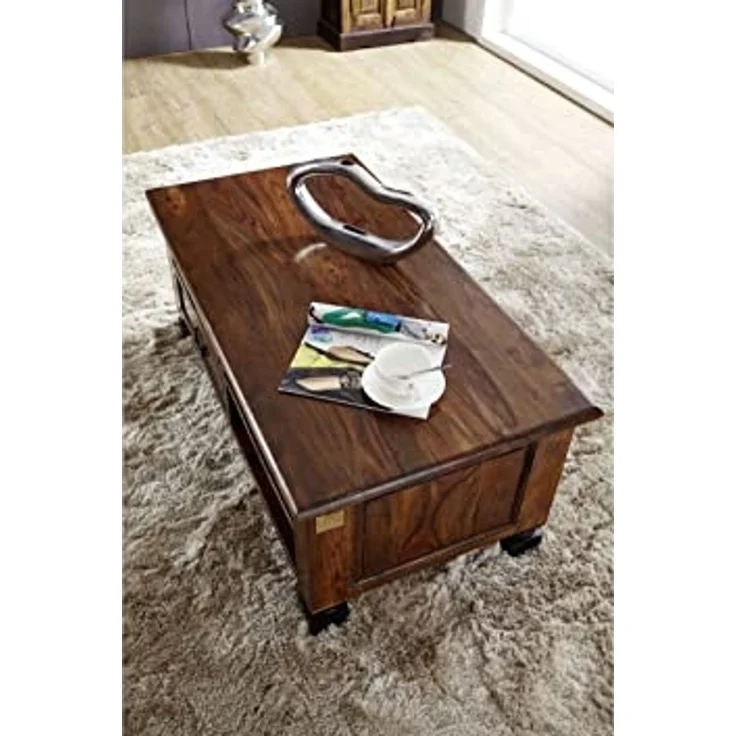 Couchtisch Sheesham 115 x 60 x 45 braun lackiert NEW BOSTON #204 – Bild 2
