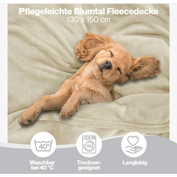 Wohndecke Kuschelige Fleecedecke, Oeko-Tex zertifizierte Decke, Blumtal – Bild 4