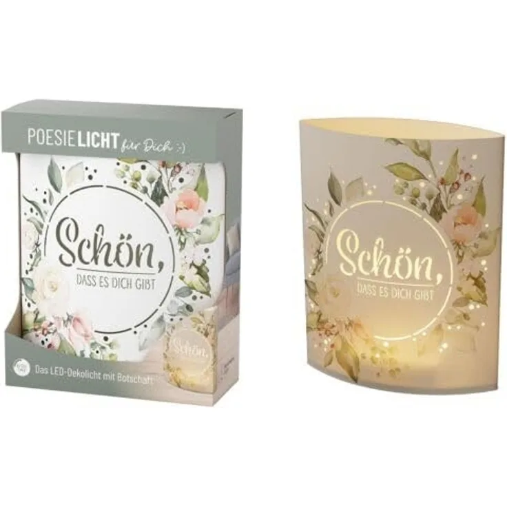 Deko Lampe Leuchte Batterie Poesielicht für Dich la vida Geschenk Blumen 6296611