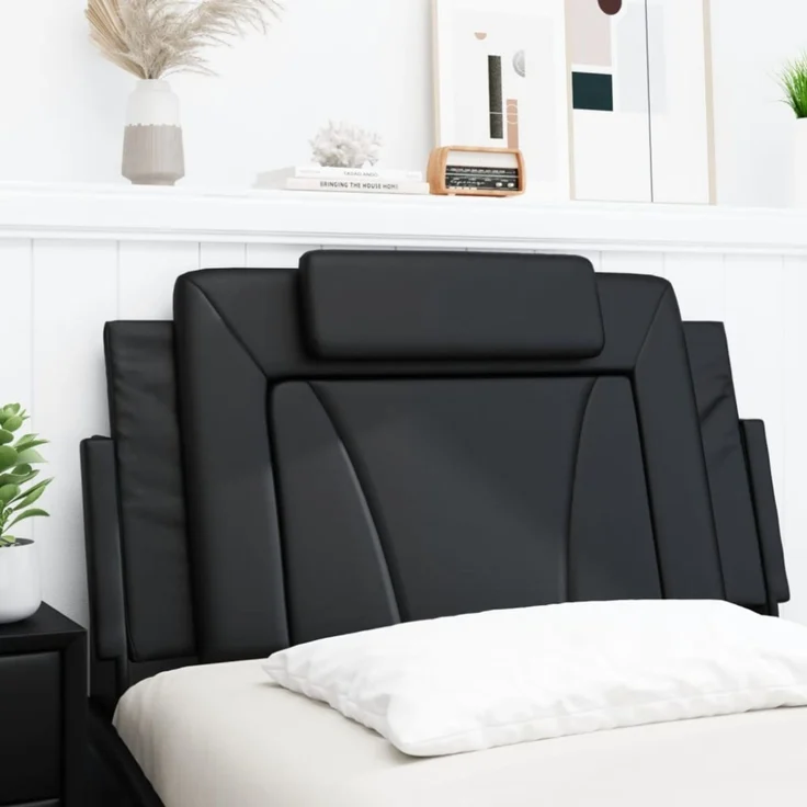 vidaXL Kopfteil-Kissen Schwarz 100 cm Kunstleder 374774 – Bild 8