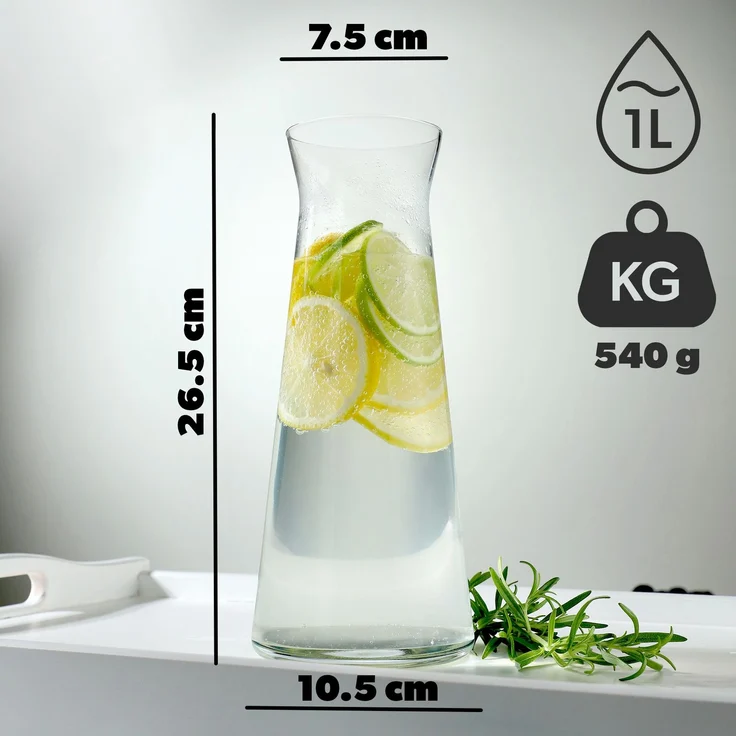 KADAX 2x Limonadenkaraffe 1L Glaskrug – Bild 2
