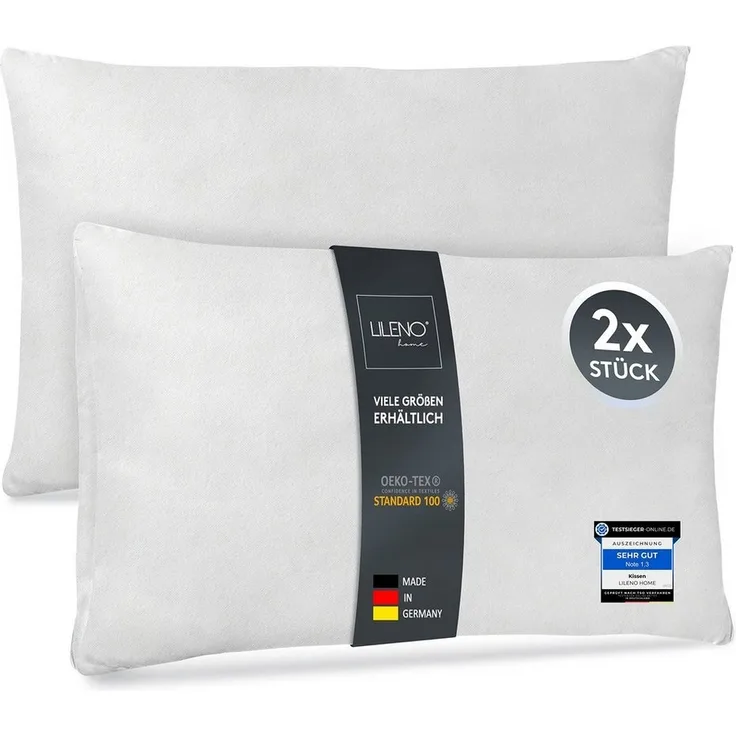 LILENO HOME Kissenfüllung Vlieskissen in verschiedenen Größen - Made in Germany, 2er Set Kissenfüllung 30x30 cm, waschbar - 40°C, allergikerfreundlich