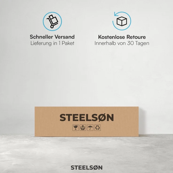 STEELSØN 'Hoggar' Campingbank für 2 Personen, grau, XXL Klappstuhl, bis 320 kg, gepolsterte Campingbank mit 2 Seitentaschen – Bild 10