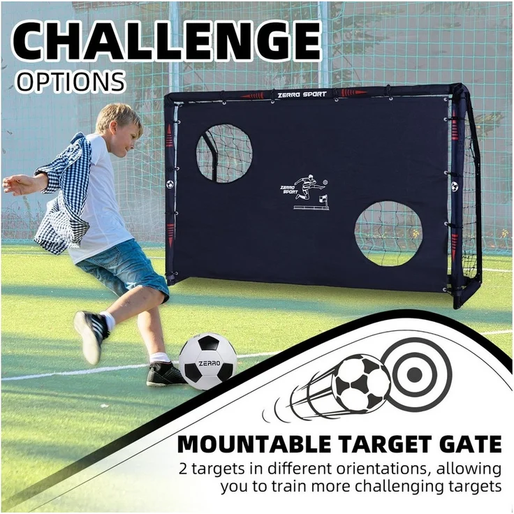 CCLIFE Fußballtor Fussballtor Outdoor mit Fußball für Erwachsene Kinder, B×L×H:60×180×120cm mit Torwand und Fußball – Bild 2
