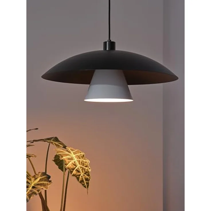 OSRAM Hängelampe Decor Flying Mushroom, Pendelleuchte aus Stahl in schwarz/weiß mit E27-Fassung – Bild 3