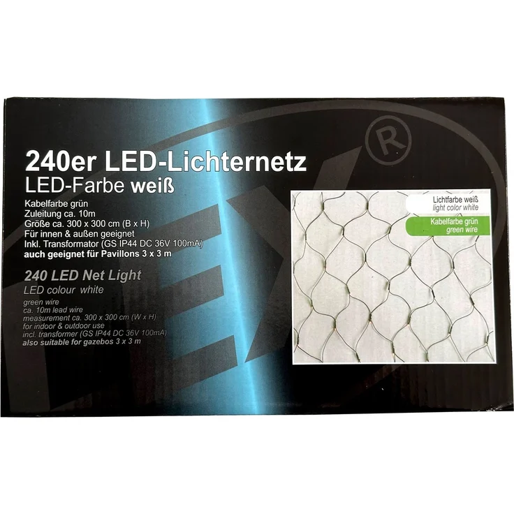 240er LED-Lichternetz Lichterkette Kabel Grün Leuchtfarbe Kaltweiß – Bild 4